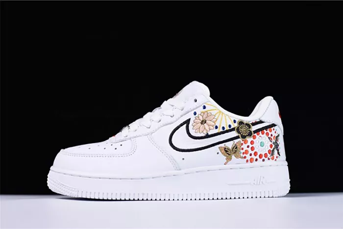 Nike Air Force 1 07 LNY QS Lunar New Year White  Flowers WOMENS  AJ8298-100