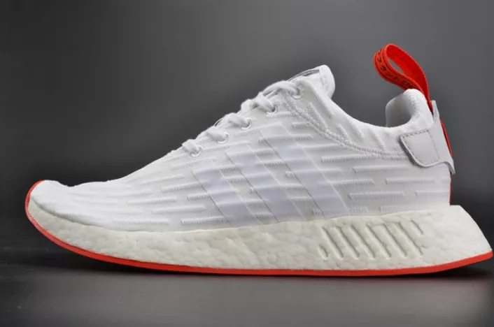 Adidas NMD_R2 Primeknit Men's Shoe White/Core Red BA7253