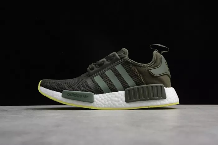 Adidas  Mens NMD R1 Running shoes khaki green CQ2414