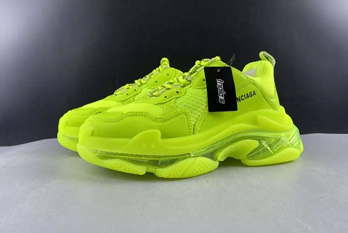 BALENCIAGA TRIPLE S CLEAR SOLE L.FREE DOU.FOAM/NOT WASHED SO FLUO YELLOW 541624 W2FF1 5842